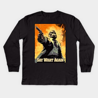 Say What Again - Kong Fiction - Vintage Comic Gorilla Kids Long Sleeve T-Shirt